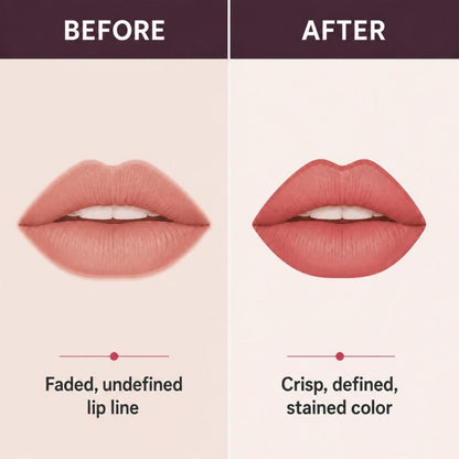 Before and after: faded vs defined lip line