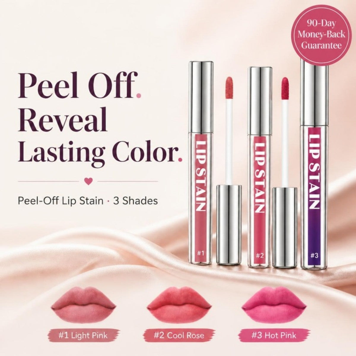 Petal Peel peel-off lip stain in 3 shades